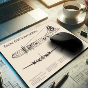 Tapis De Souris B-29 Superforteresse - Plan directeur de l'avion S