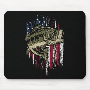 Tapis De Souris B Pêche Drapeau Américain 4 Juillet Cadeau Pour Fi