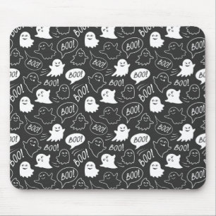 Tapis De Souris B&W Cute Doodle Halloween Motif