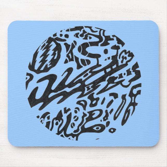 Tapis De Souris B&W "Midnight" Abstrait (Devant)