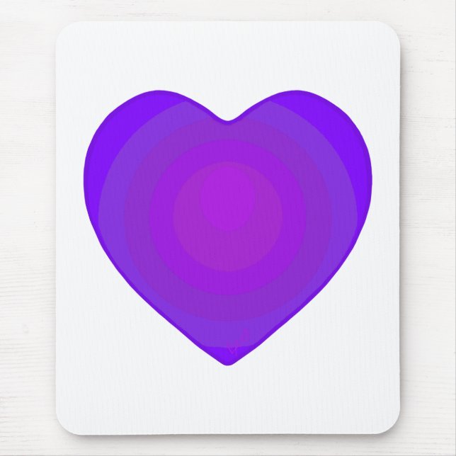 Tapis De Souris B&W Purple Hearts Beating (Devant)