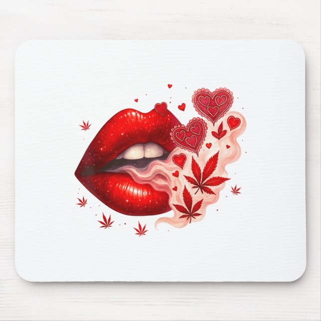 Tapis De Souris Babe amoureuse de cannabis pour la Saint-Valentin (Devant)