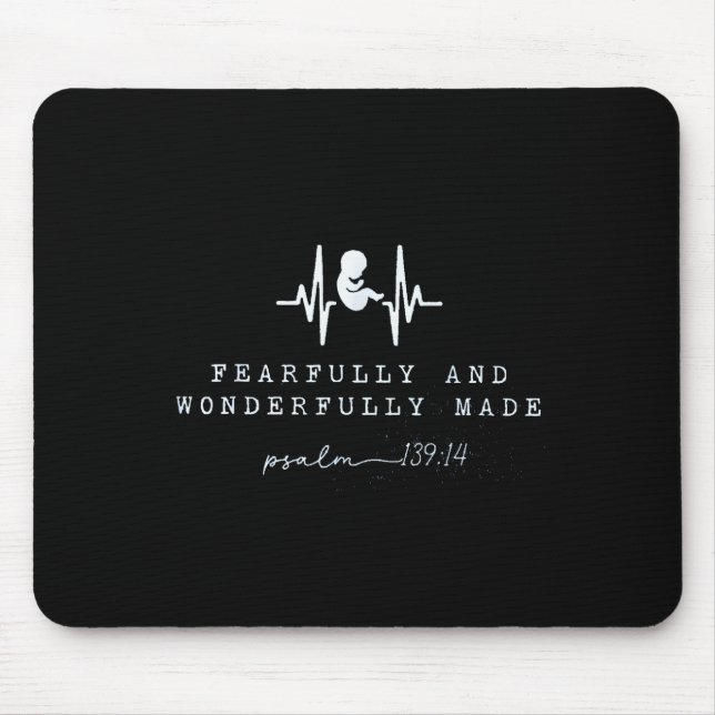 Tapis De Souris Baby Announcement Fearfully And Wonderfully Made,  (Devant)