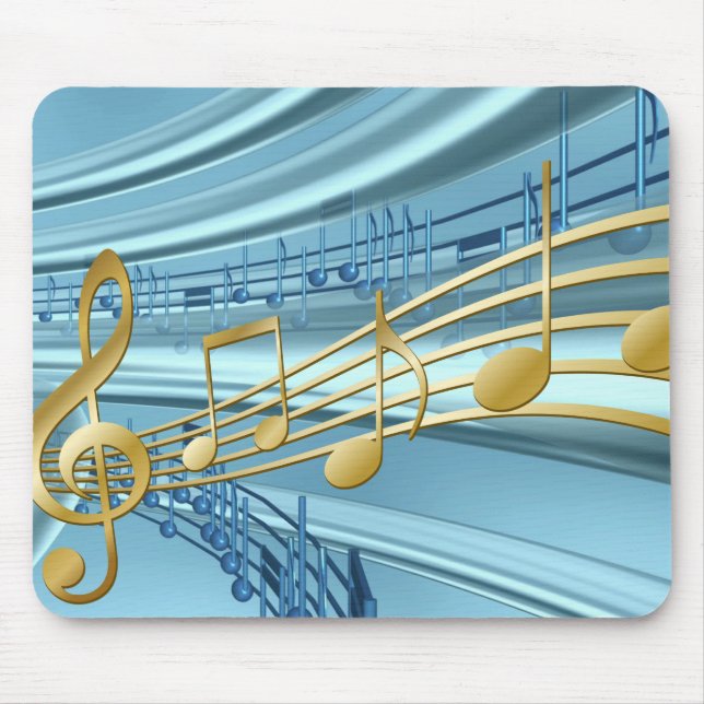 Tapis De Souris Baby Blue Notes de Musique Tendance (Devant)