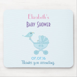 Tapis De Souris Baby shower Bébé et maman Bluebirds