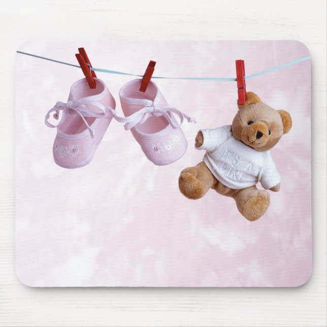 Tapis De Souris Baby shower pour la fille (Devant)