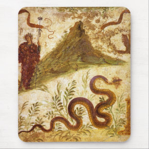 Tapis De Souris Bacchus et serpent Agathodaimon à Pompeii