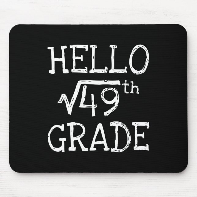 Tapis De Souris Back To School 7th Grade Square Root Of 49 Math Ki (Devant)