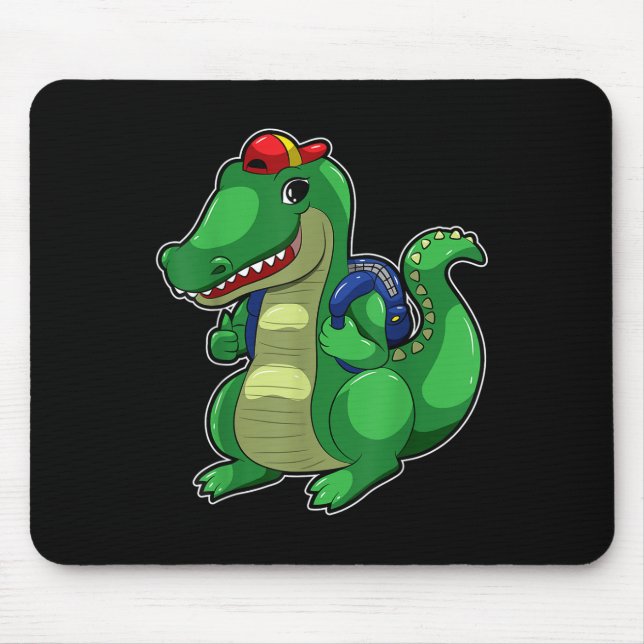 Tapis De Souris Back To School Cute Crocodile Funny Croc Backpack  (Devant)
