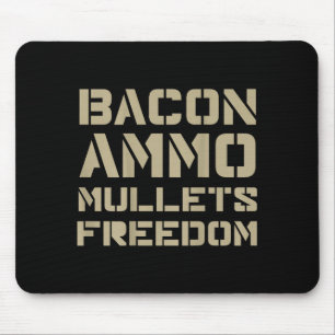 Tapis De Souris Bacon Ammo Mullets Liberté (au dos)