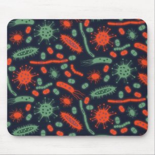 Tapis De Souris Bactérie lumineuse Microorganisme vert rouge