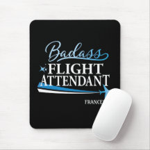 Badass Flight Attendant Personalize Black