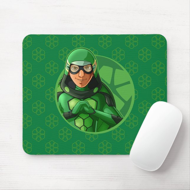 Tapis De Souris Badge vert Carapace (Avec souris)