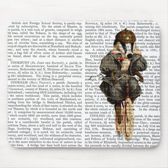 Tapis De Souris Badger sur vélo Vintage (Devant)