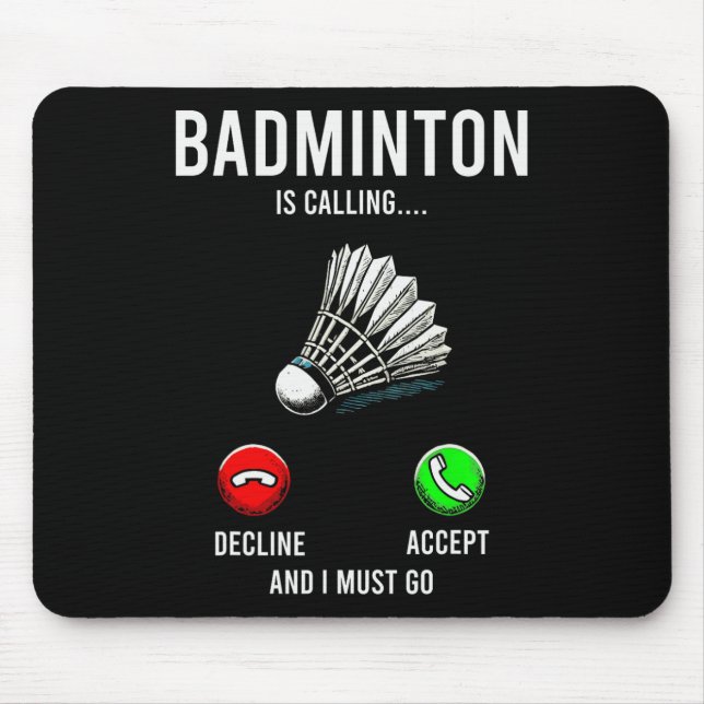 Tapis De Souris Badminton Appelle Shutter Lover Player Coach Gr (Devant)