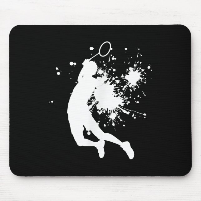 Tapis De Souris Badminton Badminton Player Mens Squash Shuttle  (Devant)