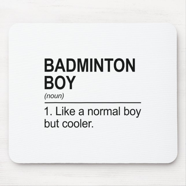 Tapis De Souris Badminton Boy Noun Définition Shuttle Badminton Pl (Devant)