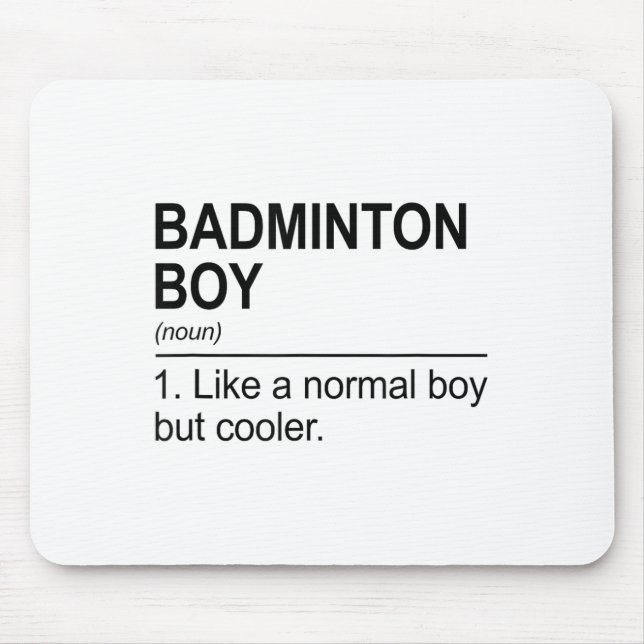 Tapis De Souris Badminton Boy Noun Definition Shuttle Badminton Pl (Devant)
