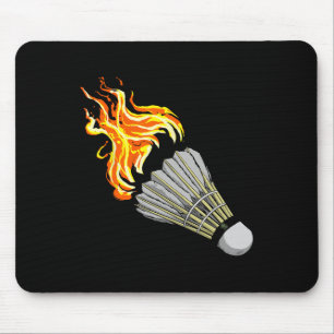 Tapis De Souris Badminton coloré flamme navette Art Sports