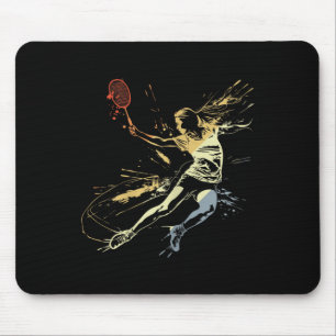 Tapis De Souris Badminton Femme Grafitti Jeu De Navette Pour Fille