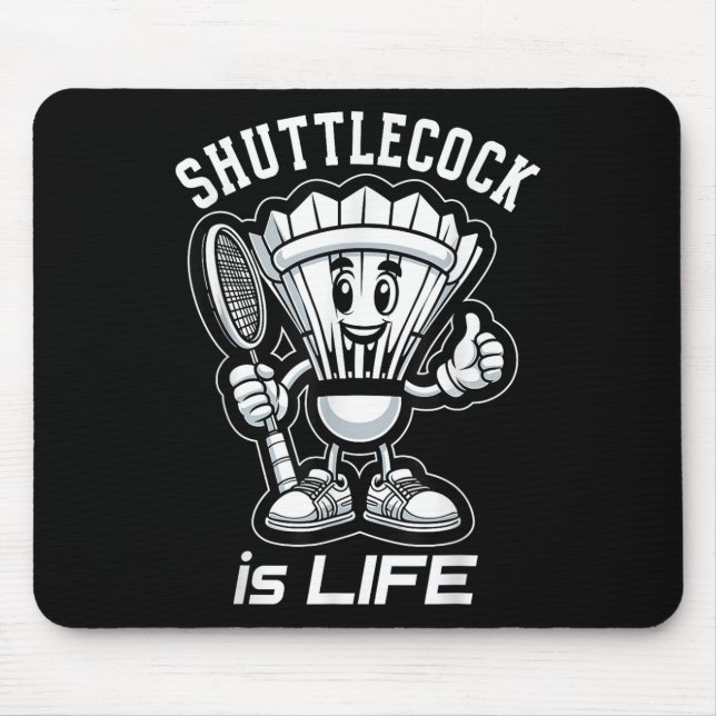 Tapis De Souris Badminton Forever Cartoon Shuttle Et Racket Graphe (Devant)