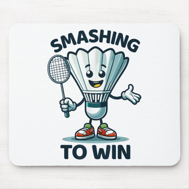 Tapis De Souris Badminton Forever Cartoon Shuttle Et Racket Graphe (Devant)