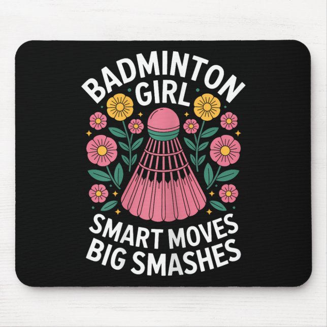 Tapis De Souris Badminton Girl Shuttle Funny Badminton (Devant)