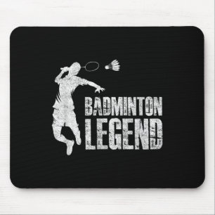 Tapis De Souris Badminton Legend _ Racket Shuttle _ Badminton Play