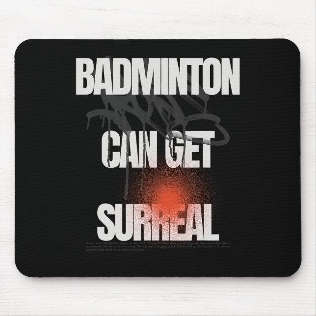 Tapis De Souris Badminton Peut Obtenir Surreal Racket Shuttle Jeu (Devant)