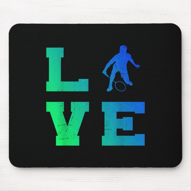 Tapis De Souris Badminton Player Shuttle Squash Mens Badminton  (Devant)