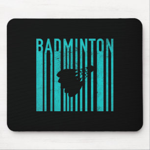 Tapis De Souris Badminton Vintage - Joueur de Badminton Rétro - Ba