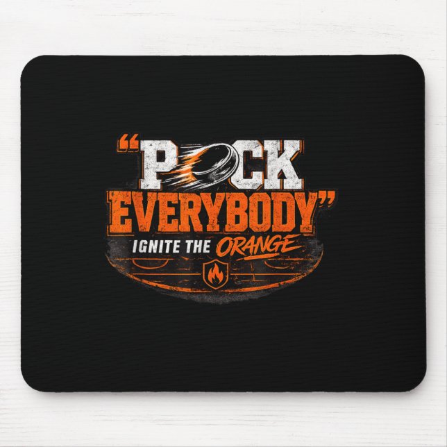 Tapis De Souris Bagarreur de hockey orange (Devant)