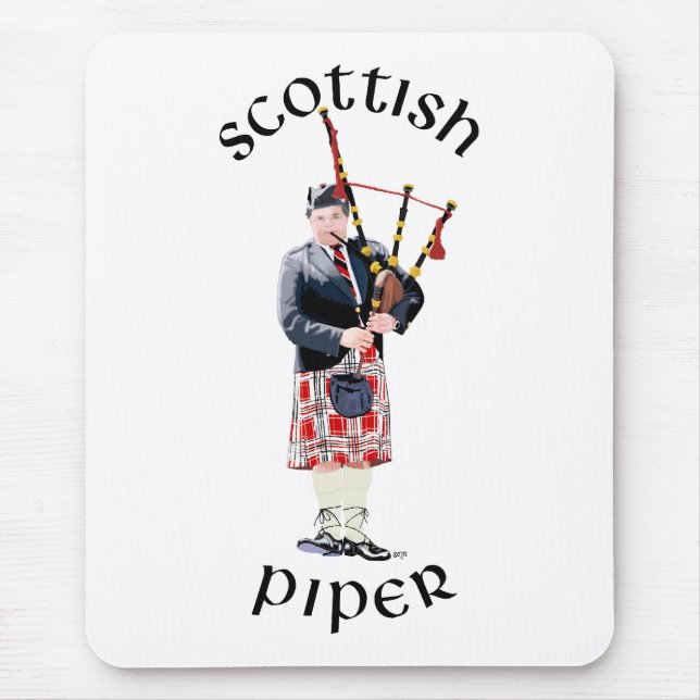 Tapis De Souris Bagpipe Player in Red Kilt (Devant)