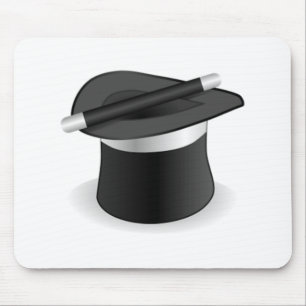 Tapis De Souris Baguette magique et casquette de magicien