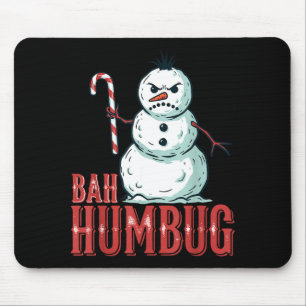 Tapis De Souris Bah Humbug Casquette de Père Noël Bonhomme de Neig