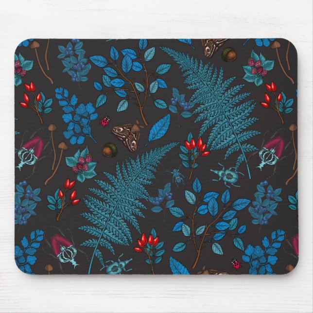 Tapis De Souris Baies forestières, feuilles et boeufs 1 (Devant)