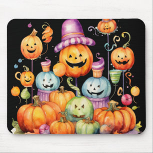 TAPIS DE SOURIS BAIGNOIRE HALLOWEEN COLORÉ BRILLANT & CITROUILLE