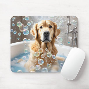 Tapis De Souris Bain de bulle Golden Retriever