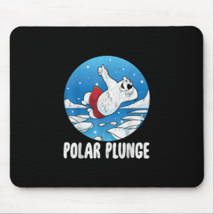 Tapis De Souris Bain d'hiver Polar Plunge Ice Jump Polar Ours Bain