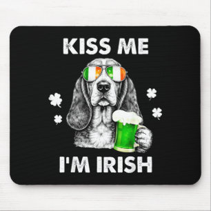 Tapis De Souris Baiser de basset hound irlandais drôle de chien jo