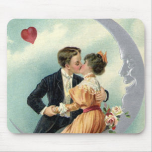 Tapis De Souris Baiser de la Saint-Valentin victorien vintage sur 