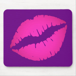 Tapis De Souris Baiser en bâton de Lipstick violet et rose chaud