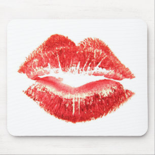 Tapis De Souris Baiser par les lèvres rouges de la femme