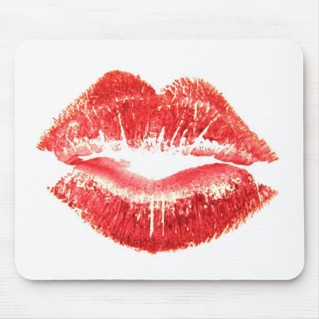 Tapis De Souris Baiser par les lèvres rouges de la femme (Devant)