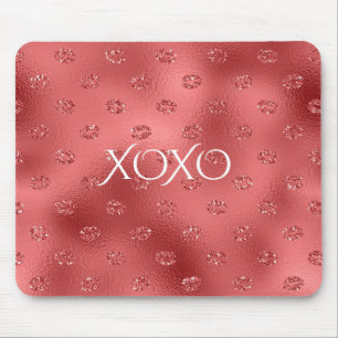 Tapis De Souris Baisers aux Lèvres Rouges XOXO