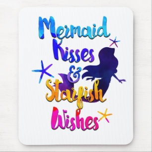 Tapis De Souris Baisers de sirène et voeux d'étoiles de mer Aquare