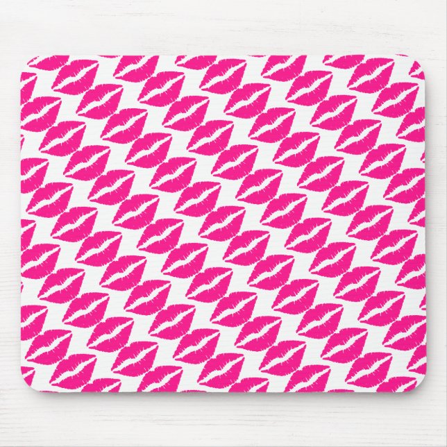 Tapis De Souris Baisers rose blanc mignon motif cravate (Devant)