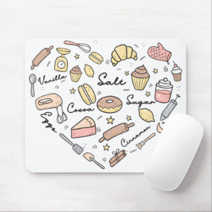 Tapis De Souris Baker Heart Funny Boulangerie Cuisine pâtisserie C