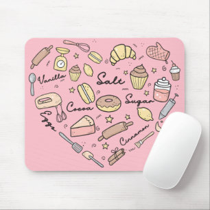 Tapis De Souris Baker Heart Funny Boulangerie Cuisine pâtisserie C