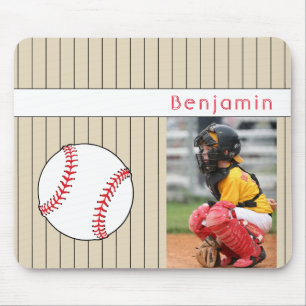 Tapis De Souris Bal de baseball Nom et photo Sports